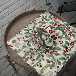 Gift Wrap Papers - Holly Leaves Christmas Design - Dipaliz - Wrapping Paper