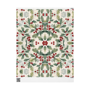 Gift Wrap Papers - Holly Leaves Christmas Design - Dipaliz - 30’’ x 36’’ / Matte - Wrapping Paper