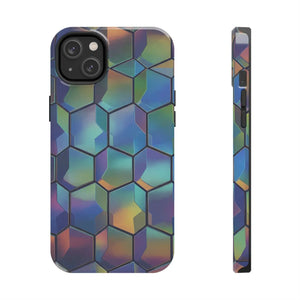 Holographic Tough Phone Case - Iridescent Hexagon - Dipaliz - Mobile Cases