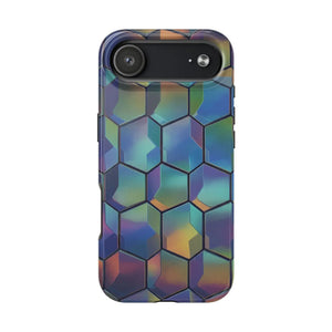 Holographic Tough Phone Case - Iridescent Hexagon - Dipaliz - Mobile Cases