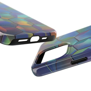 Holographic Tough Phone Case - Iridescent Hexagon - Dipaliz - Mobile Cases