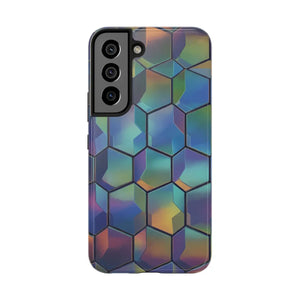 Holographic Tough Phone Case - Iridescent Hexagon - Dipaliz - Mobile Cases