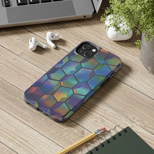 Holographic Tough Phone Case - Iridescent Hexagon - Dipaliz - Mobile Cases