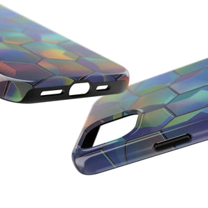 Holographic Tough Phone Case - Iridescent Hexagon - Dipaliz - Mobile Cases