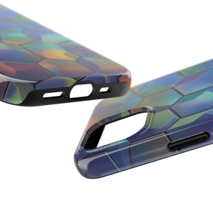Holographic Tough Phone Case - Iridescent Hexagon - Dipaliz - Mobile Cases