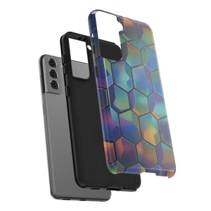 Holographic Tough Phone Case - Iridescent Hexagon - Dipaliz - Mobile Cases