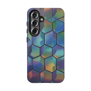 Holographic Tough Phone Case - Iridescent Hexagon - Dipaliz - Mobile Cases