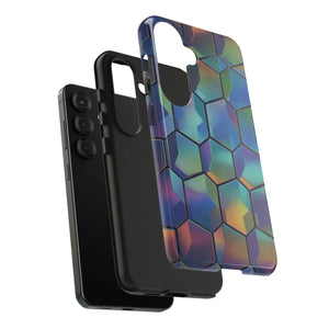 Holographic Tough Phone Case - Iridescent Hexagon - Dipaliz - Mobile Cases