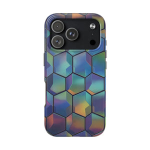 Holographic Tough Phone Case - Iridescent Hexagon - Dipaliz - Mobile Cases