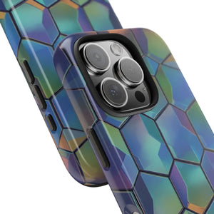 Holographic Tough Phone Case - Iridescent Hexagon - Dipaliz - Mobile Cases
