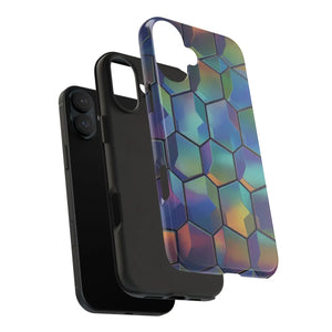 Holographic Tough Phone Case - Iridescent Hexagon - Dipaliz - Mobile Cases
