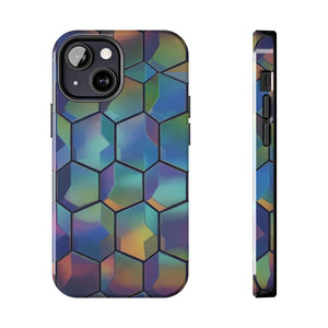 Holographic Tough Phone Case - Iridescent Hexagon - Dipaliz - Mobile Cases