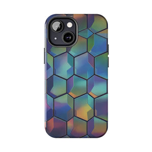 Holographic Tough Phone Case - Iridescent Hexagon - Dipaliz - Mobile Cases