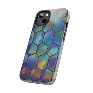 Holographic Tough Phone Case - Iridescent Hexagon - Dipaliz - Mobile Cases