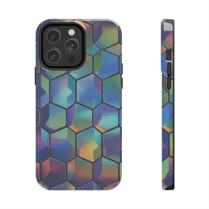 Holographic Tough Phone Case - Iridescent Hexagon - Dipaliz - Mobile Cases