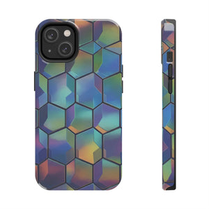 Holographic Tough Phone Case - Iridescent Hexagon - Dipaliz - Mobile Cases