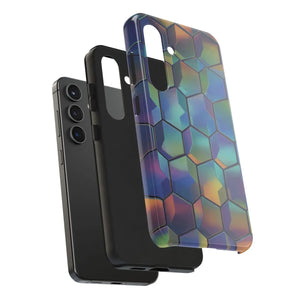Holographic Tough Phone Case - Iridescent Hexagon - Dipaliz - Mobile Cases