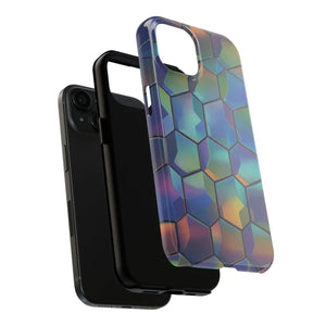 Holographic Tough Phone Case - Iridescent Hexagon - Dipaliz - Mobile Cases