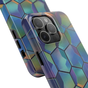 Holographic Tough Phone Case - Iridescent Hexagon - Dipaliz - Mobile Cases