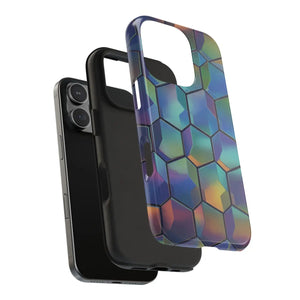 Holographic Tough Phone Case - Iridescent Hexagon - Dipaliz - Mobile Cases
