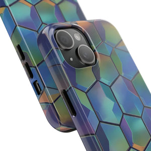 Holographic Tough Phone Case - Iridescent Hexagon - Dipaliz - Mobile Cases