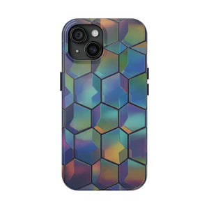 Holographic Tough Phone Case - Iridescent Hexagon - Dipaliz - Mobile Cases