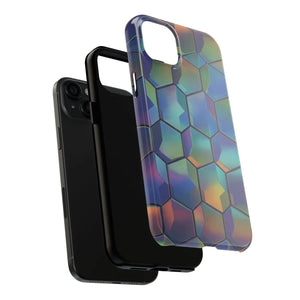 Holographic Tough Phone Case - Iridescent Hexagon - Dipaliz - Mobile Cases