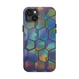 Holographic Tough Phone Case - Iridescent Hexagon - Dipaliz - Mobile Cases