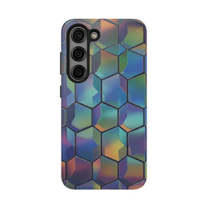 Holographic Tough Phone Case - Iridescent Hexagon - Dipaliz - Mobile Cases
