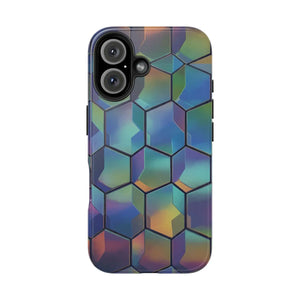 Holographic Tough Phone Case - Iridescent Hexagon - Dipaliz - Mobile Cases