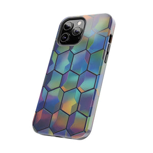 Holographic Tough Phone Case - Iridescent Hexagon - Dipaliz - Mobile Cases