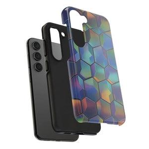 Holographic Tough Phone Case - Iridescent Hexagon - Dipaliz - Mobile Cases