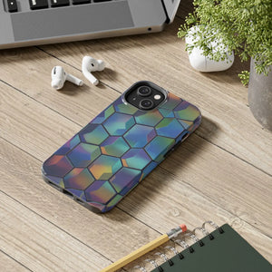 Holographic Tough Phone Case - Iridescent Hexagon - Dipaliz - Mobile Cases