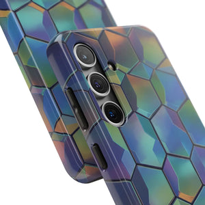 Holographic Tough Phone Case - Iridescent Hexagon - Dipaliz - Mobile Cases