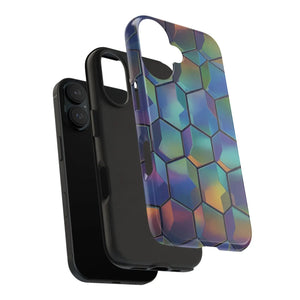 Holographic Tough Phone Case - Iridescent Hexagon - Dipaliz - Mobile Cases