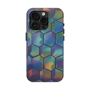 Holographic Tough Phone Case - Iridescent Hexagon - Dipaliz - Mobile Cases