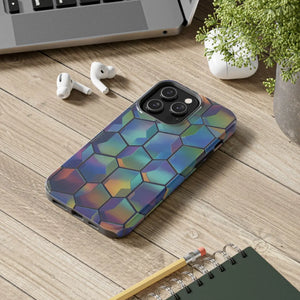 Holographic Tough Phone Case - Iridescent Hexagon - Dipaliz - Mobile Cases