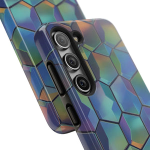 Holographic Tough Phone Case - Iridescent Hexagon - Dipaliz - Mobile Cases