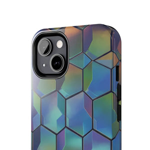 Holographic Tough Phone Case - Iridescent Hexagon - Dipaliz - Mobile Cases