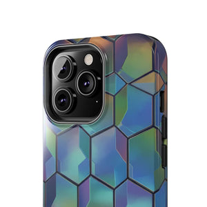 Holographic Tough Phone Case - Iridescent Hexagon - Dipaliz - Mobile Cases