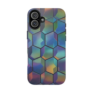 Holographic Tough Phone Case - Iridescent Hexagon - Dipaliz - Mobile Cases