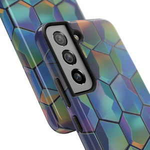 Holographic Tough Phone Case - Iridescent Hexagon - Dipaliz - Mobile Cases