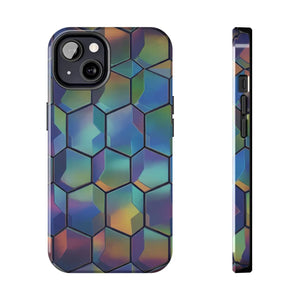 Holographic Tough Phone Case - Iridescent Hexagon - Dipaliz - Mobile Cases