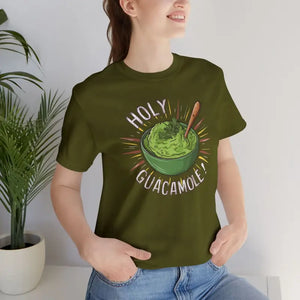 Bold Holy Guacamole Cozy Tee - Avocado Print Fun Style - Dipaliz - T-shirts