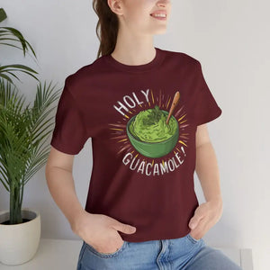 Bold Holy Guacamole Cozy Tee - Avocado Print Fun Style - Dipaliz - T-shirts