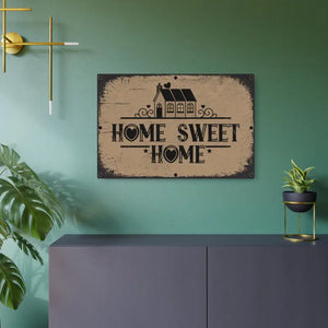 Vintage Home Sweet White Aluminum Composite Metal Art Sign - Dipaliz - 30″ x 20″ (horizontal) / 0.12’’ - Novelty Signs