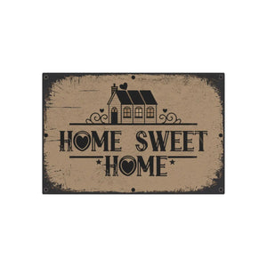 Vintage Home Sweet Metal Art Sign White Aluminum - Dipaliz - Novelty Signs
