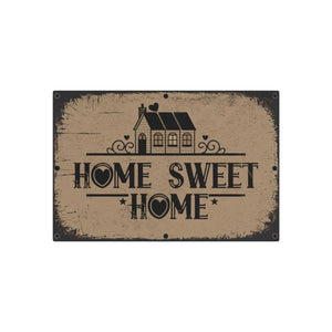 Vintage Home Sweet Metal Art Sign White Aluminum - Dipaliz - Novelty Signs