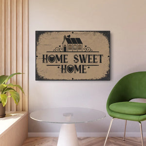Vintage Home Sweet Metal Art Sign White Aluminum - Dipaliz - Novelty Signs