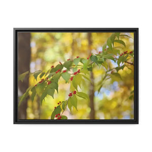 Honeysuckle Berries Matte Canvas Wall Art - Dipaliz - 24″ x 18″ (horizontal) / Black / 1.25’’ - Posters Prints & Visual